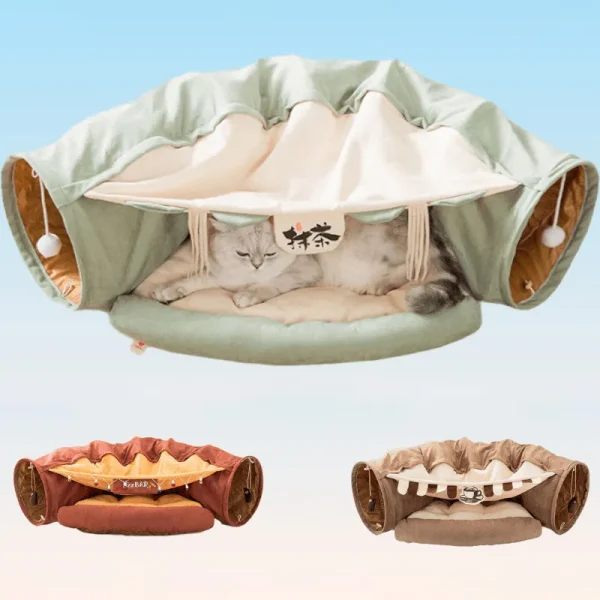 2-in-1 Cat Bed Play Tunnel - Image 6