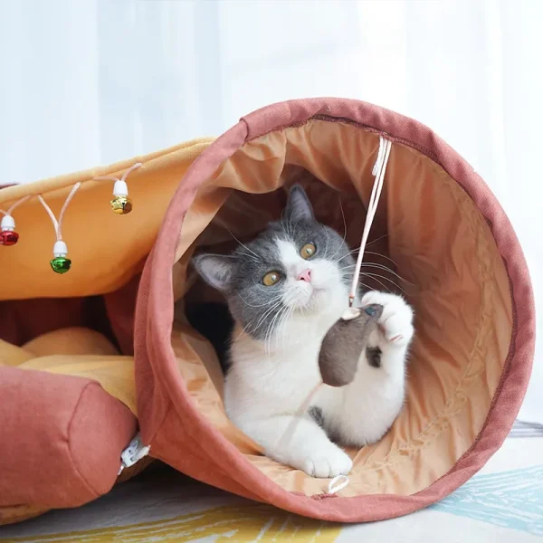 2-in-1 Cat Bed Play Tunnel - Image 5