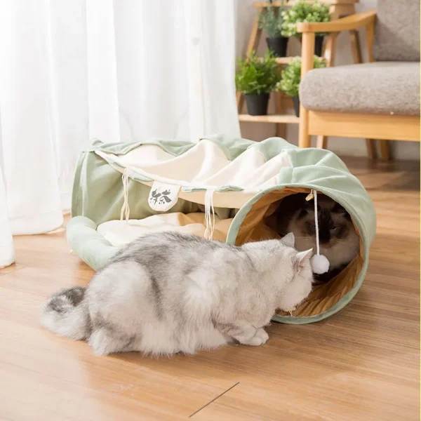 2-in-1 Cat Bed Play Tunnel - Image 2