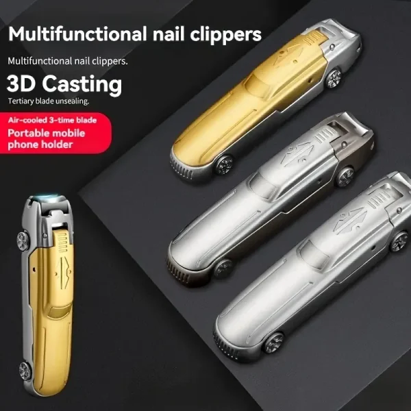 🎁Sports car nail clippers with cell phone holder