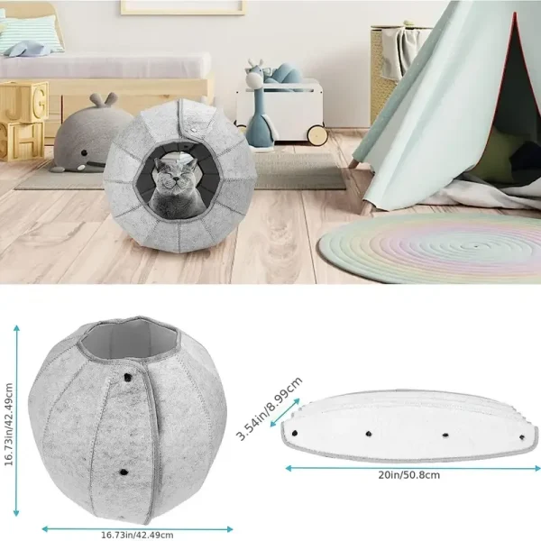 ?Cat Cave Tunnel Multi-Function Foldable Cat Bed - Image 5