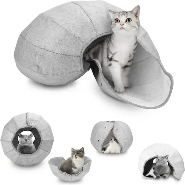 ?Cat Cave Tunnel Multi-Function Foldable Cat Bed - Image 7